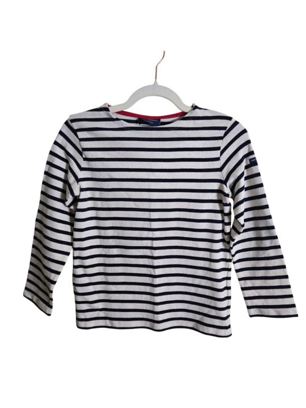 Saint James NWT Vaujany Kid Beton Shirt Striped Heart Patch Sleeve Size 12y - Picture 2 of 11